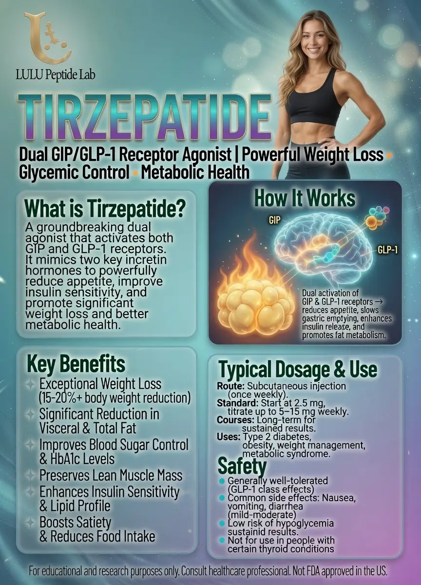 Tirzpa 30mg research peptide vial – view 2 | LuLu Peptides